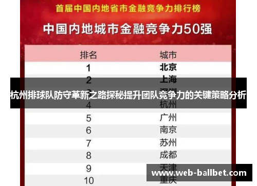 杭州排球队防守革新之路探秘提升团队竞争力的关键策略分析